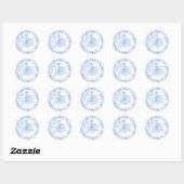PixDezines Monogram Blauwe Honingraat Mitzvah Ronde Sticker (Vel)