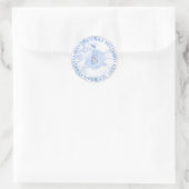 PixDezines Monogram Blauwe Honingraat Mitzvah Ronde Sticker (Tas)