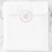 PixDezines Monogram Blush Roze Honingraat Mitzvah Ronde Sticker (Tas)