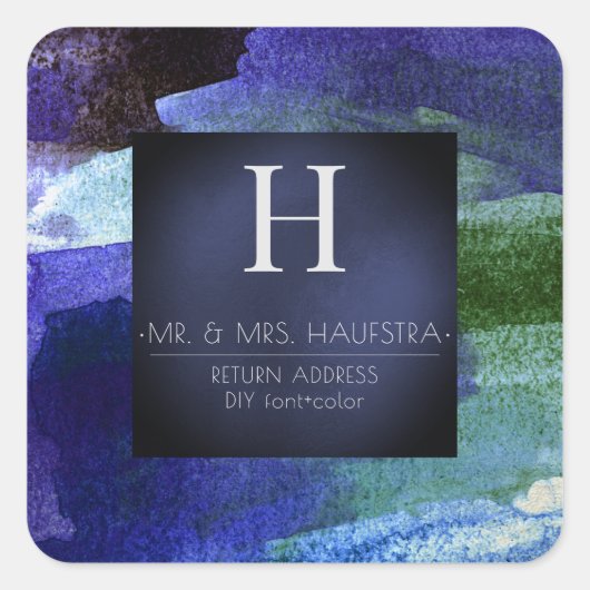 PixDezines Monogram, Blush+Silver+Red kleurenblok Vierkante Sticker (Voorkant)