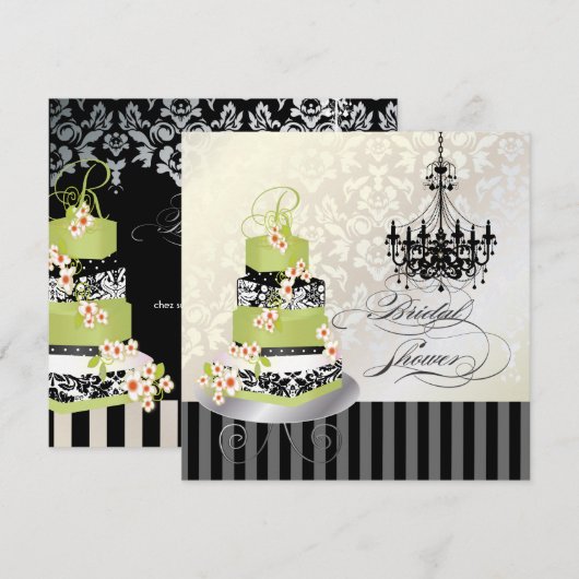 PixDezines monogram bridal, groene theecake Kaart (Voorkant / Achterkant)