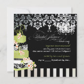 PixDezines monogram bridal, groene theecake Kaart (Achterkant)