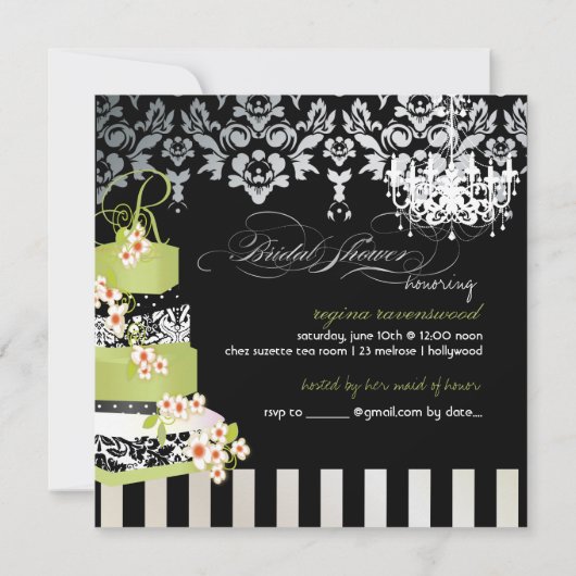 PixDezines monogram bridal, groene theecake Kaart (Achterkant)