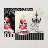 PixDezines monogram bridal, rode fluwelen cake Kaart (Voorkant / Achterkant)