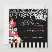 PixDezines monogram bridal, rode fluwelen cake Kaart (Achterkant)