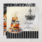 PixDezines monogram bridal, verbrande appricotcake Kaart (Voorkant / Achterkant)