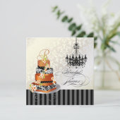 PixDezines monogram bridal, verbrande appricotcake Kaart (Staand voorkant)