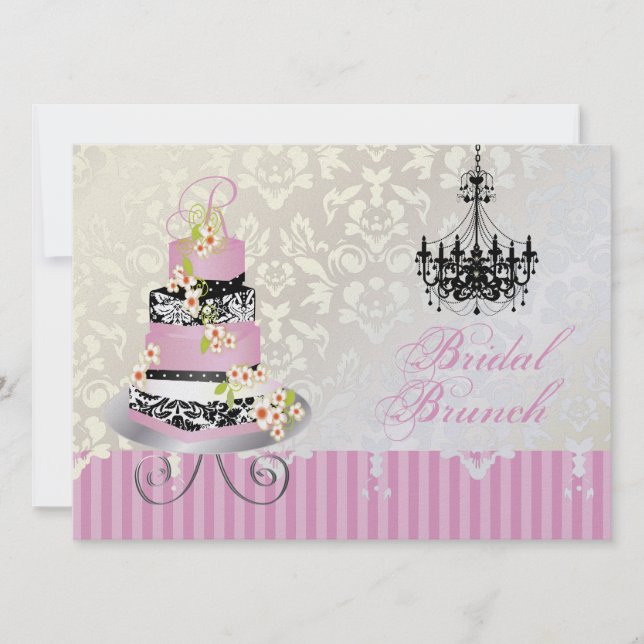 PixDezines monogram bruids taart/roze (Voorkant)