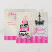 PixDezines monogram bruin, roze taart voor bruilof Kaart (Voorkant / Achterkant)