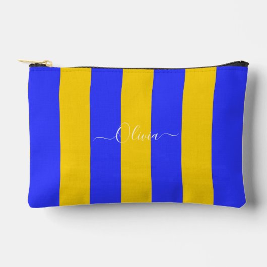 PixDezines Monogram Cabana Streep Kobalt Geel Etui (Voorkant)