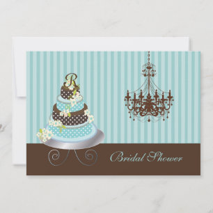 PixDezines monogram cake/blauwgroen blauw, vrijgez Kaart