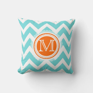 PixDezines monogram chevron patroon/doe-het-zelf k Kussen