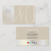 PixDezines Monogram, chique, elegant, tijdloos Visitekaartje (Voorkant / Achterkant)