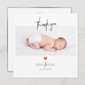 PixDezines Monogram Dank u + hart Kaart (Voorkant / Achterkant)