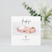 PixDezines Monogram Dank u + hart Kaart (Staand voorkant)