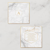 PixDezines MONOGRAM DIE GOED WISSEN/MARBLE+GOLD Informatiekaartje (Voorkant / Achterkant)