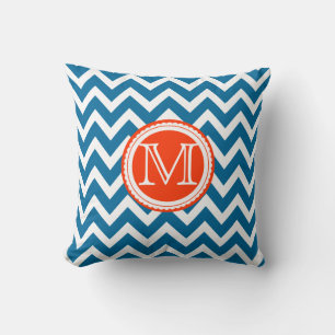 PixDezines monogram diy kleur chevron patroon Kussen