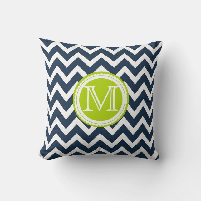 PixDezines monogram diy kleur chevron patroon Kussen (Voorkant)