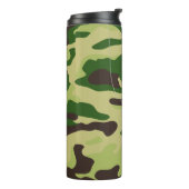 PixDezines Monogram Dogtag Forest Green Camouflage Thermosbeker (Gedraaid links)