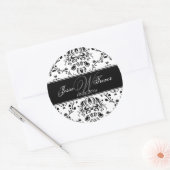 PixDezines Monogram Dolcè Damask, DIY kleur Ronde Sticker (Envelop)