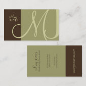 PixDezines MONOGRAM En Retro/DIY-kleuren Visitekaartje (Voorkant / Achterkant)