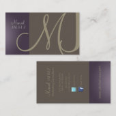 PixDezines Monogram en retro kleuren/DIY Visitekaartje (Voorkant / Achterkant)