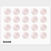 PixDezines Monogram Faux Blush Folie Ronde Sticker (Vel)