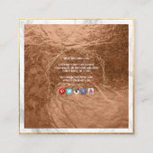 PixDezines MONOGRAM/FAUX COPPER HONEYCOMB Vierkante Visitekaartje (Achterkant)