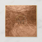 PixDezines MONOGRAM/FAUX COPPER HONEYCOMB Vierkante Visitekaartje (Voorkant)
