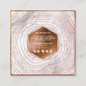 PixDezines MONOGRAM FAUX COPPER TREES Vierkante Visitekaartje (Achterkant)