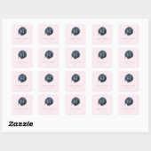 PixDezines Monogram Faux Folie Leisteen Blauw Vierkante Sticker (Vel)