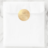 PixDezines Monogram Faux Gold Folie Retouradres Ronde Sticker (Tas)