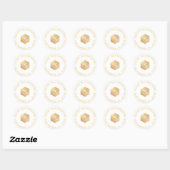 PixDezines Monogram Faux Gold Honingraat Mitzvah Ronde Sticker (Vel)