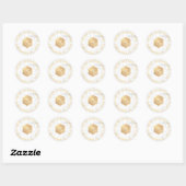 PixDezines Monogram Faux Gold Honingraat Mitzvah Ronde Sticker (Vel)