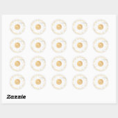 PixDezines Monogram Faux Gold + Marmer Mitzvah Ronde Sticker (Vel)