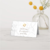 PixDezines Monogram Faux Gold + Marmer Plaatskaartje (Achterkant)