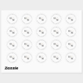 PixDezines Monogram Faux Gold Script    AmpersandC Ronde Sticker (Vel)