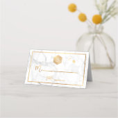PixDezines Monogram Faux Gouden Honingraat + Marme Plaatskaartje (Voorkant)