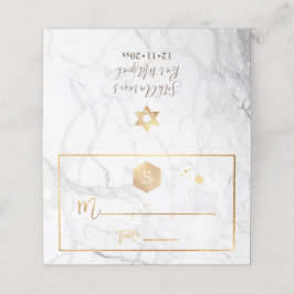 PixDezines Monogram Faux Gouden Honingraat + Marme Plaatskaartje