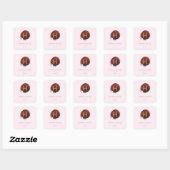 PixDezines Monogram Faux Maroon Folie DIY Kleur Vierkante Sticker (Vel)