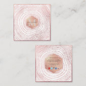 PixDezines MONOGRAM/FAUX ROOS GOLD TREES Vierkante Visitekaartje (Voorkant / Achterkant)