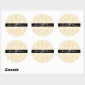 PixDezines Monogram Flora Damask, DIY kleur Ronde Sticker (Vel)
