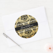 PixDezines Monogram Florentius Damask Ronde Sticker (Envelop)