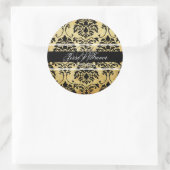 PixDezines Monogram Florentius Damask Ronde Sticker (Tas)