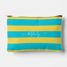 PixDezines Monogram Gestreepte Turquoise Citroen G