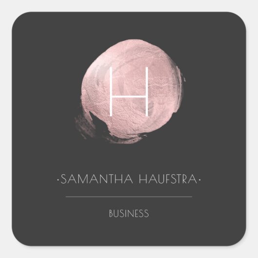 PixDezines Monogram Gouden Faux Folie Vierkante Sticker (Voorkant)