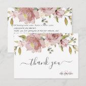 PixDezines Monogram H2 Stusty Roos Flowers Bedankkaart (Voorkant / Achterkant)