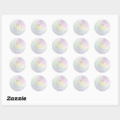 PixDezines Monogram Holografische Faux Folie Ronde Sticker (Vel)