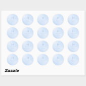 PixDezines Monogram Iridiscerende Blauwe Ronde Sticker (Vel)