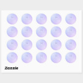 PixDezines Monogram Iridiscerende Hortensia+Violet Ronde Sticker (Vel)